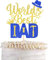 1 Stück Happy Father's Tortendeko Glitzer World's Best Dad Kuchen Deko Hut Werkzeug Love Dad Torten Dekoration für Happy Vatertag Thema Cake Decoration Männer Geburtstag Party Cupcake Topper Gold