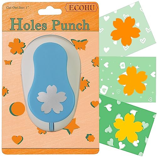 ECOHU Blumenlocher zum Basteln, Größe Out, 2,5 cm, Kirschblüten-Papierstanzformen, Bastelhebel, handgefertigtes Papier, Werkzeugblume für Scrapbooking, Festivalkarten, DIY-Kunst