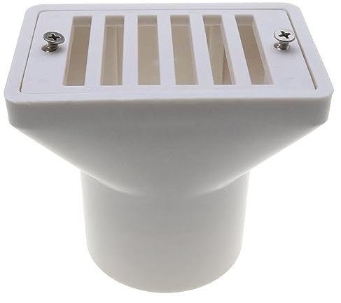 LUORNG Bonde de vidange de plancher blanc de 5,1 cm pour piscine et débordement d'eau