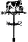 SUPERDANT Kuh Wetterfahne Schmiedeeisen Windfahne Dach Garten Wegweiser Outdoor Bauernhaus Dekoration Wetterhahn Ornament Windfahne Wetterfahnen Metall Windmesswerkzeug