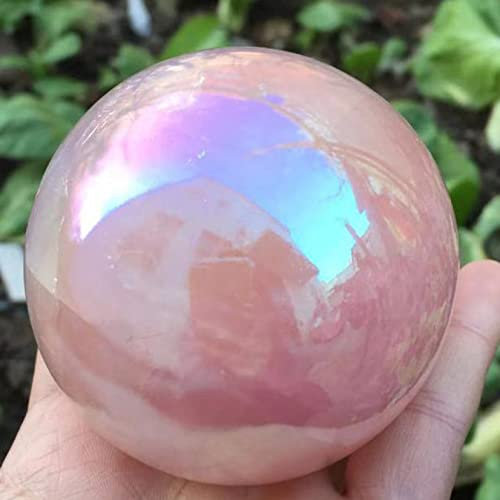 Natural crystal rough Crystals andStones Rose Quartz Crystal Ball Angel Aura Gemstone Sphere Ofiice Home Decor Feng Shui Crafts Gifts Natural Stones (Color : Rose Quartz, Size : 40-50mm)