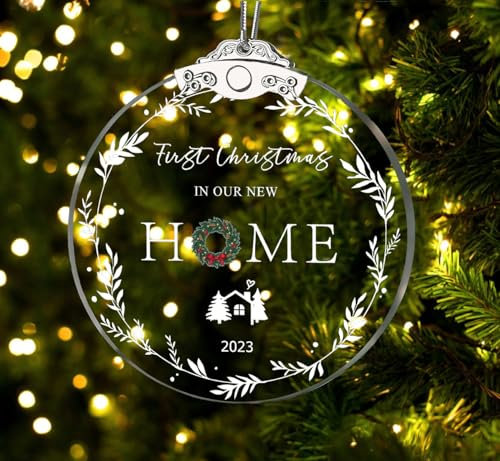 2023 Weihnachten Hängende Ornamente Glas Weihnachtskugeln (New Home)