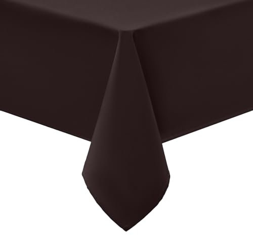 smiry Tischdecke Abwaschbar Rechteckig 130x160cm Tischtuch Polyester Wasserabweisend Lotuseffekt Tischwäsche Schmutzabweisend Abwischbare Tafeldecke für Party Küche Weihnachten, Kaffee