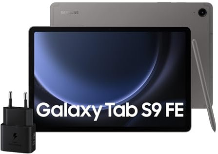 Samsung Galaxy Tab S9 FE, Caricatore incluso, Display 10.9 TFT LCD PLS, Wi-Fi, RAM 8GB, 256GB, 8.000 mAh, Exynos 1380, Android 13, IP68, Gray, [Versione italiana] 2023