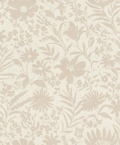 Rasch Tapete 330403 - Vliestapete mit Blumen in Beige aus der Kollektion Paraiso - 10,05m x 0,53 m (LxB)