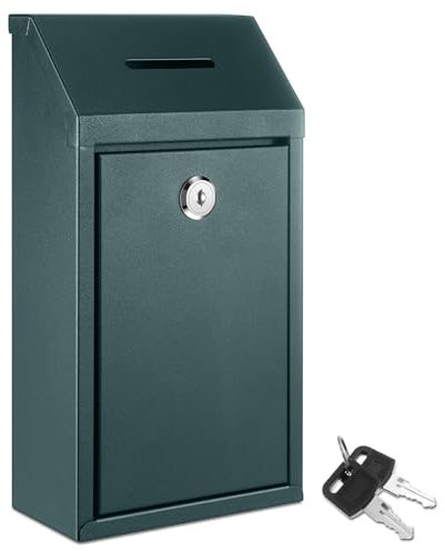 Yaocom Metall-Spenden-Kassette, Sammeltresor, Vorschlagsbox mit Schloss, Wandmontage, Briefkasten, Lieferurnenbehälter für Zuhause, Büro, Außentür