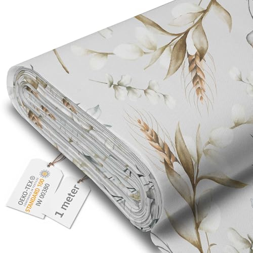 DreamRoots Markisenstoff Meterware, Winter Garden, 1 m | Oxford Segeltuch, wasserdicht, Polsterstoff Meterware, 220 g/m² 600D, 160 cm breit, für außen & Deko