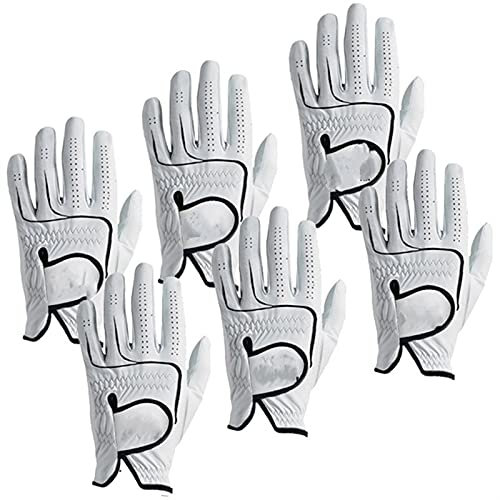 AYKANING Golfhandschuhe,Golfhandschuhe Herren 6 stücke weiche Leder Herren golfhandschuhe Linke Hand recht Hand größe von klein bis XXL. (Color : 6 Pc-Left Hand, Size : XXL)
