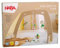 HABA Baby Spielbogen-Set Pure - 70 cm großes Spieltrapez - inkl. 3 Hängefiguren, Schnullerkette & Greifling - Holzbogen Made in Germany - ab 1 Monat Geburt - 1307168001