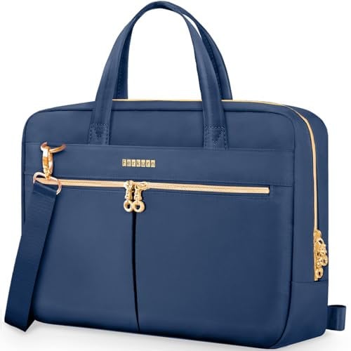 Ferkurn Laptop Bag Case for Women Men Briefcase Messenger Computer Bag with Shoulder Compatible with Macbook Pro/Air, HP Pavilion, XPS, Ideapad, ASUS, Acer, Samsung, Blue, 14 Inch