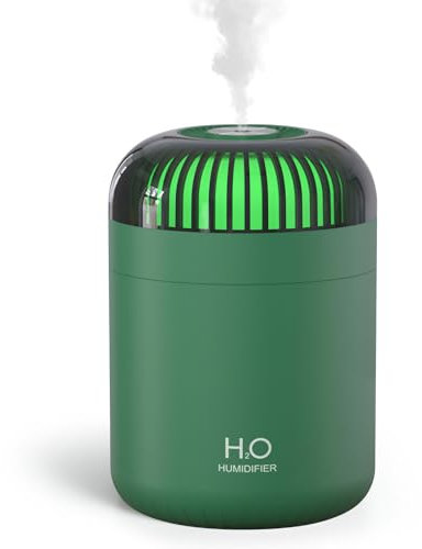 Jianyana Humidifier, 500ML Cool Mist Humidifier Portable Air Humidifier for Bedroom Personal Travel USB Soft Night Light,2 Mist Modes and Auto Shut-Off, Super Quite for Car Office Bedroom Travel