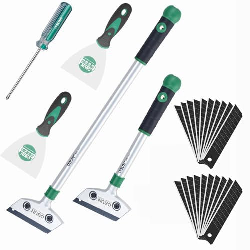 Tapetenentferner mit 20 Klinge, 30cm - 11.8'' / 60cm - 23.6'' Tapetenschaber mit Gummigriff, Farbschaber zum Entfernen von Tapeten und Bodenfliesen-Kleber, Farbe, Abziehbilder (60cm+30cm)