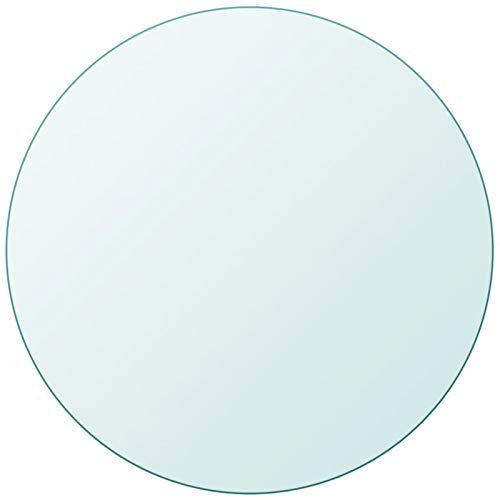 Sufrk Tischplatte Schreibtischplatte Table Top Gartentischplatte Tischplatte aus gehärtetem Glas rund 400 mm
