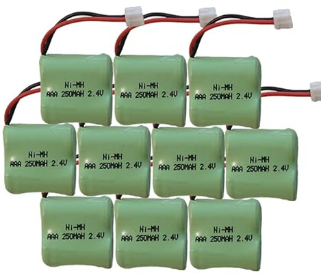 HUBATS Lot de 10 piles AAA Ni-MH 2,4 V 250 mAh 1/2 AAA pour téléphone sans fil