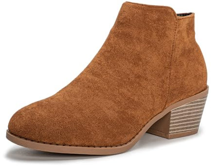 Hoefirm Stivaletti da donna con tacco basso, stivaletti invernali, Pelle scamosciata, 37 EU