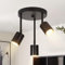 CBJKTX Deckenstrahler Schwarz Deckenlampe 3 Flammig - Schwenkbar Deckenleuchte LED GU10 Küchenlampe 350° Deckenspots Flurlampe mit Spots Strahler für Küche Flur Wohnzimmer (ohne Leuchtmittel)
