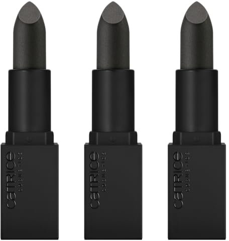 Catrice MYSTIC FOREST Lipstick, Nr. C01, Schwarz, langanhaltend, pflegend, hochpigmentiert, glänzend, intensiv, vegan, ohne Parfüm, ohne Alkohol, ohne Parabene, 3er Pack (3x4.2g)