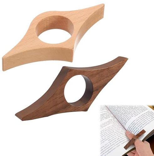 2 para pulgar de, marcadores de páginas de madera, anillo para el pulgar, soporte lateral para libros, accesorios para lectura y profesores