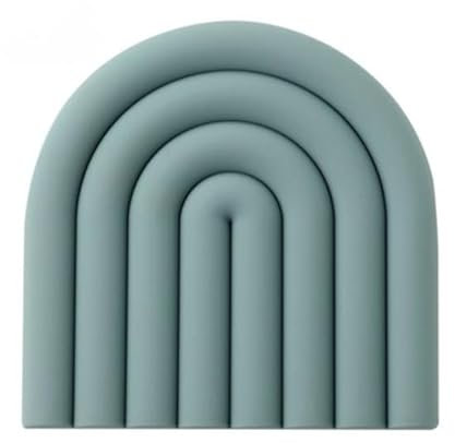 Stylish Silicone Rainbow Pot Mat - Trivet - Heat-Resistant Insulation Pad for Hot Pots, Pans, and Kettles - Non-Slip and Scratch-Resistant Trivet - Durable and Flexible Kitchen Accessory (Blue)