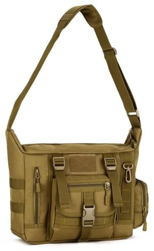 Jungle Leopard Tactical Camouflage Messenger Bag for Men Crossbody Military Laptop Sling Shoulder Bag(K308-T)