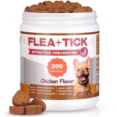 CeliAeh Flea & Tick Chewables for Dogs, 200 Chews Dog Flea Support Presvention Chews, Puppy Flea Prevention for Small, Medium, and Large Breeds