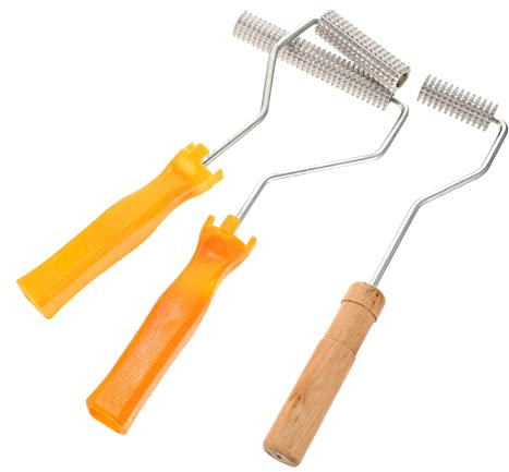 HOMSFOU Epoxidharz Laminierwalze 3 Stück mit Blasenentferner und Nadeln für Fiberglasharz Selbstnivellierende Ausgleichsmasse und Harzgießen Zufälliger Stil