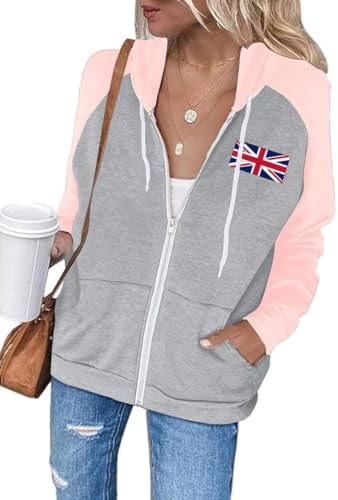 LACOZY Womens Long Sleeve Zip Up Hoodies Lightweight Color Block Sweatshirt | Zip Up Hoodies, Color Block, Oversized, Long Sleeve, Casual, Hooded Sweatshirt, Jacket with Pocket, Country Concert Outfits