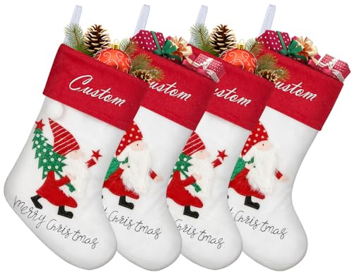 ENOMY Personalisiert Weihnachtsstrumpf Große Gestrickte Weihnachtssocke 18 Zoll Hängende Familie Weihnachtsstrümpfe Christmas Stocking für Party Weihnachten Deko