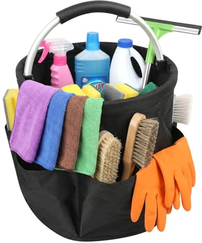 HETYYAEKQ 18L Foldable Cleaning Supplies Organizer with Handle for Kitchen, Home and Bathroom