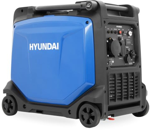 HYUNDAI Inverter Stromerzeuger HY5501SEi mit 5.5 kW max. Leistung | 5.0 kW Dauerleistung, Benzin Stromgenerator mit E-Start, 230 V, USB, 12 V für Garten, Werkstatt oder als Notstromaggregat
