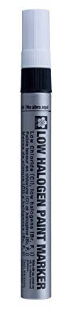 SAKURA Paint Marker Low Halogen Black - Quick-Drying Waterproof Pen - Opaque Ink for Industrial Use - Chemical Resistant - 2 mm Line Width - Durable Aluminium Barrel