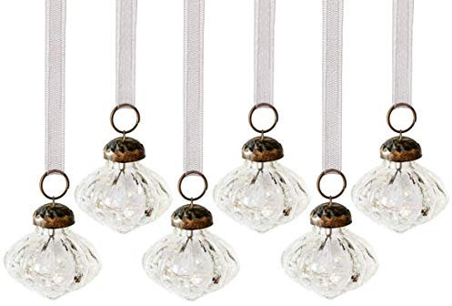 Aurora Christmas Set of 6 Glass Lantern Christmas Baubles, 1
