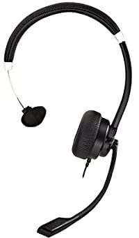 V7 Deluxe Mono Headset, USB, Boom Mic, Adjustable Headband for PC, Mac, Laptop Computer, Chromebook, Black