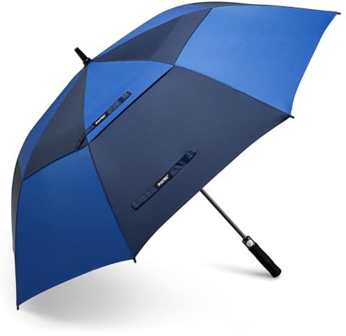 G4Free 55/63/69/72/80 Inch Golf Umbrella Windproof Double Canopy Extra Large Oversize Automatic Open Waterproof Umbrellas(Dark Blue and Sapphire, 69 inch)