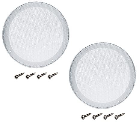 Fielect 2Pcs 9inch/225mm Speaker Grill Mesh Cover White SubWoofer Grill Cvoer Speaker Cvoers Guard Protector Audio Accessories