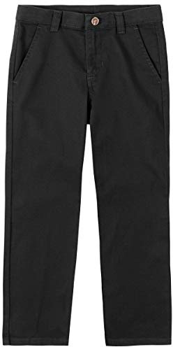 Chaps Boys School Uniform Twill Pull-on Pants, Black, 4