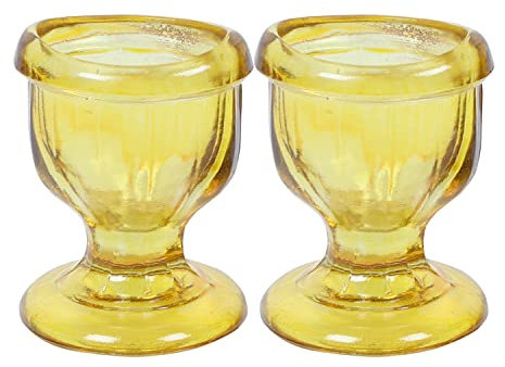 WHOLELIFEOBJECTS Taza de lavado de ojos de cristal con diseño de ingeniería para adaptarse a los ojos para una limpieza eficaz de los ojos, borde en forma de ojo, ajuste cómodo, juego de 2 (amarillo)