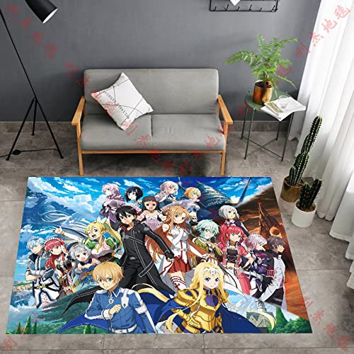 FTMGGDG Anime-Teppich, Sword Art Online-Fußmatten, Kinderzimmer-Dekorations Teppiche 160x230cm
