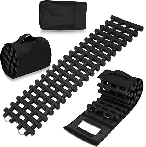 Ikodm 80 x 21 cm, 2 unidades de ayuda de tracción, juego de ayuda de tracción de goma pesada, juego de ayuda de tracción con bolsa de transporte, estera de arranque offroad, arenero para nieve