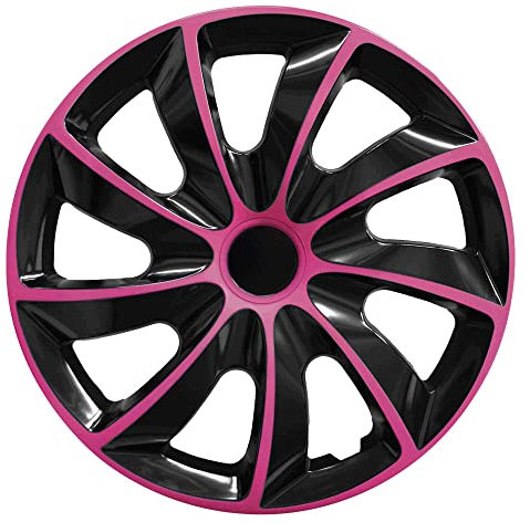 RADKAPPEN-KÖNIG 1STÜCK EINZELN 15 Zoll 15 RKK02 Schwarz-Pink Radkappe Radzierblende