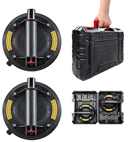 Glass Suction Cups 2 Pack 8Glass Suckers Lifters with Carrying Case,Vacuum Suction Cup,Glass Suction Lifter for Replace Glass/Window/Tile Suction Lifter,Load Capacity 150kg/330lbs