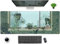 DCJJM Cute Green Plant Lovers Rainy Day Desk Mat, XL Large Extended Anime Gaming Mouse Pad, Kawaii Leaves Mousepad Keyboard Pad Girl Gamer Desk Setup Women Office Decor Desktop Protector 31.5x11.8 in
