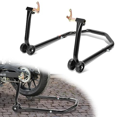 Izrielar Cavalletto posteriore per moto, supporto di montaggio, nero, portata fino a 300 kg per supporto, larghezza regolabile