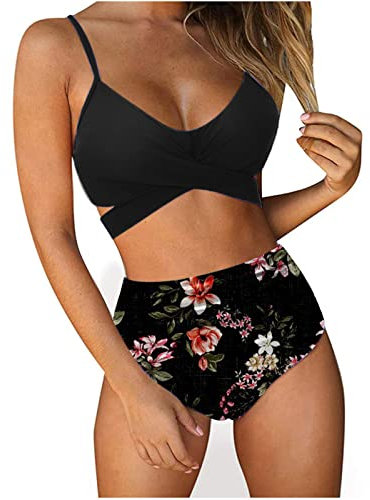 High Waisted Bikini Set High Waist, Quick Dry Beach Wear Set, Racer Back Women Sexy Brazilian Bikini Set 2 Piece Spaghetti Strap Halterneck Bra Spring Sale Cocktail