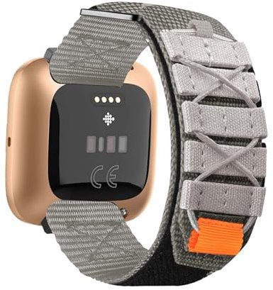 KUWAI Sportarmband für Fitbit Versa 2/Versa Armband, Elastisch Nylon Geflochten Loop Band Verstellbare Atmungsaktiv für Herren Damen Ersatzarmband mit Fitbit Versa 2/Versa (E)