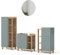 Vicco Set di mobili da bagno Karen, Sonoma/Grigio-blu, 4 parti