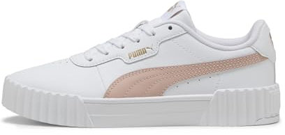 PUMA Women's Carina 3.0 Casual Sneakers, 3.0 White-Rose Quartz-Gold, 9