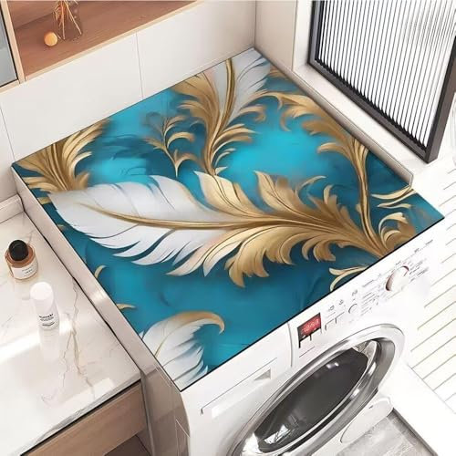 Highdi Housse de Protection pour Machine à Laver Top, Coussin de Machine à Laver Antidérapant Housse de Machine à Laver pour Machine à Laver Ou Sèche-Linge (30 * 40cm,Belles Fleurs 5)