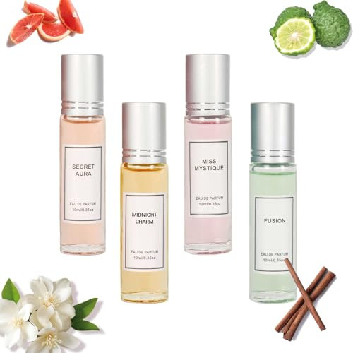 Pheromone Parfum Woman,Parfum Damen,Secret Pheromone,Roll-On Pheromon Parfüm,Venom Pheromon Parfüm,Pheromone Scent Collection,Enhanced Scents Pheromone Perfume,Pheromiya Parfüm für Frauen (4Stück)