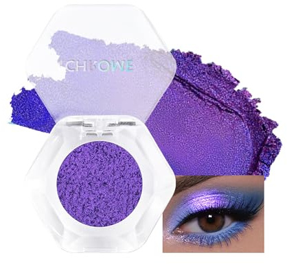 Chameleon - Ombretto glitterato, colore blu/viola, ombretto metallizzato, lucentezza intensa e lunga tenuta, consistenza fine, altamente pigmentato, olografico, glitter olografici, trucco 06